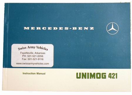 Unimog 421 Owners Manual  Unimog